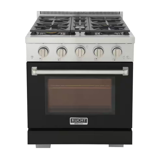 Black 30" Gas Range with Convection Oven by Chef's Choice