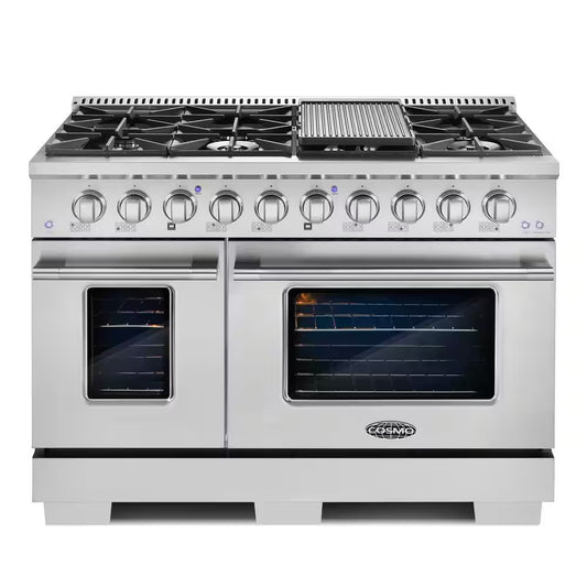 Luxury 48" Double Oven Gas Range with 8 Italian Burners